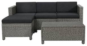 5 Piece Gray Wicker Sectional Sofa