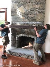 Stone Fireplace Mantel Installation