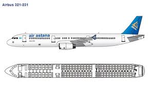 Air Astana Airlines Airbus A321 200 Aircraft Seating Chart