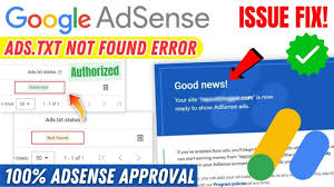 google adsense ads txt not found