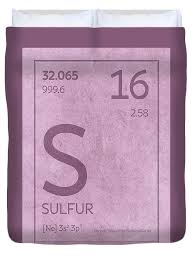 Sulfur Element Symbol Periodic Table Series 016 Duvet Cover