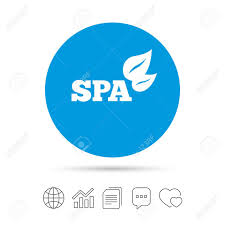 Spa Sign Icon Spa Leaves Symbol Copy Files Chat Speech Bubble