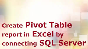create pivot table report in excel by