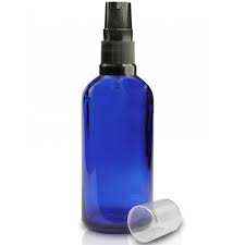 100ml blue glass dropper bottle with