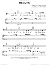 demons sheet for voice piano