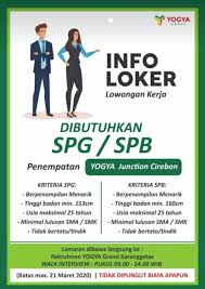 Download infolokertasik app for android klik disini. Lowongan Kerja Yogya Junction Cirebon Lulusan Sma Smk Update 2020 Lowongankerjacareer Com