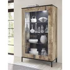 Manvos Wooden 2 Doors Display Cabinet