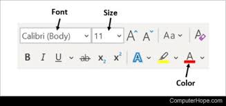 how to change the font color size