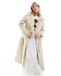 Longline Leather Look Trench Coat With