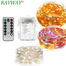 Us 10 56 38 Off 10m Waterproof Remote Control Fairy Lights Battery Operated Led Lights Decoration 8 Mode Timer String Copper Wire Christmas In Led