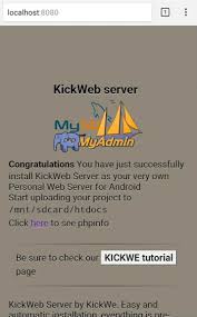 · open kickweb app and click on kickweb button to run the service · if your browser shows above screen then it means . Web Server Php Best Server For Developing Mobile Responsive Sites Steemhunt