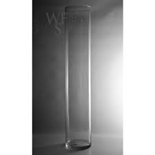 Clear Tall Glass Cylinder Vase