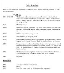 Daycare Schedule Template 7 Free Word Pdf Format