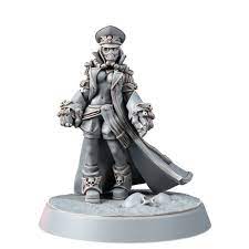 IMPERIAL FEMALE COMMISSAR WITH FISTS OF POWER (PIN-UP) – Wargame Exclusive