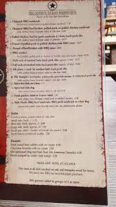 menu picture of big john s texas bbq