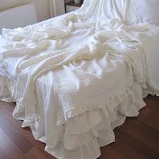 Shabby Chic Ruffle Bedding Solid White