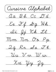free printable cursive alphabet charts