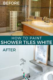how to paint shower tiles white a
