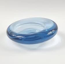 Large Heavy Asymmetrical Glass Bowl