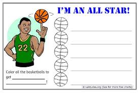 Free Behavior Chart Basketball All Star Teaching The