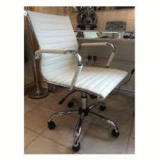 4.2 out of 5 stars. Designer Eames Style Cream Faux Leather Office Chair Modern Desk Cahirs Ebay