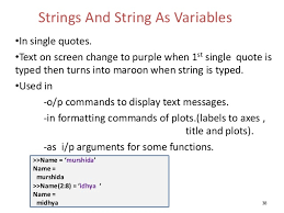 Functions for identifying parts of strings, find and replace. An Introduction To Matlab For Beginners
