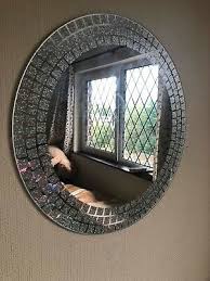 50cm mosaic effect glitter wall mirror
