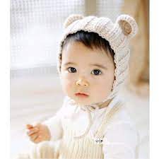 Mũ len tai chuột dày dặn nón len tai gấu dùng cho bé trai và bé gái