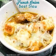 I was anxious to try this in our burgers because we like to add variations of seasonings each time that we make burgers. Crock Pot French Onion Beef Stew Beyer Beware