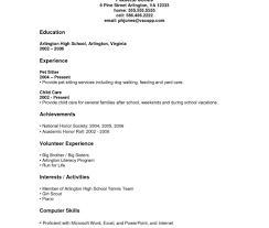 High School Resume Template No Work Experience Job Examples