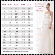 Wedding Dresses Wedding Dress Size Chart