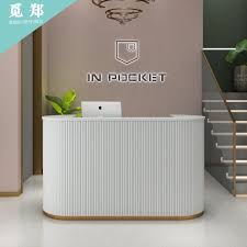 Find cash register desk manufacturers from china. Cashier Counter Clothing Shop Small Commercial Beauty Salon Light Luxury Bar Simple Modern Arc Front Desk