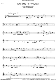 The video includes the way the guitar is played plus the. Crawford One Day I Ll Fly Away Sheet Music For Flute Solo Pdf
