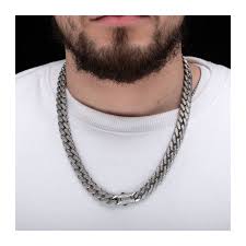 12mm steel miami cuban chain necklace