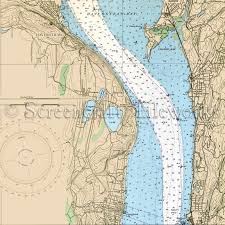 New York Haverstraw Hudson River Nautical Chart Decor