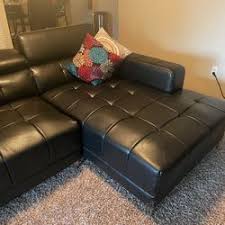 black leather two piece sectional 900