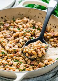 white beans with bacon and herbs jo cooks