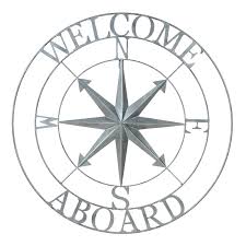 Metal Welcome Compass Outdoor Wall