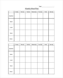 weekly meal planner template 9 free