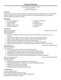 Make your resume summary or objective enticing. Inventory Supervisor Resume Examples Myperfectresume