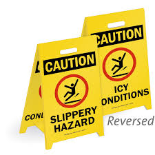 icy conditions reversible floor sign