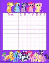 My Little Pony Mlp Kids Chore Chart Printable Instant Download Cute