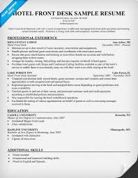 Example Resume Hotel Restaurant Management   Templates Hospitality  Front Desk Clerk  Resume Sample