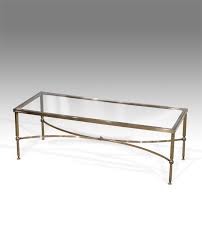 Antique Glass Coffee Table Brass