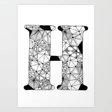 Big Block Letter H Art Print By Miki