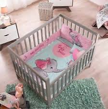 gray girl nursery crib bedding set