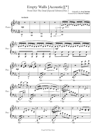 Empty Walls Acoustic Sheet Music For Piano Download Free In Pdf Or