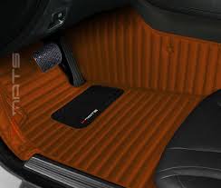 stripe brown luxury car floor mats set