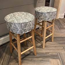 Round Fitted Barstool Seat Cover With