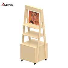 wooden cosmetic display stand